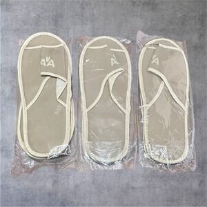 VTG American Airlines Slippers Unisex OS Tan New 3 Pairs First Class Amenity